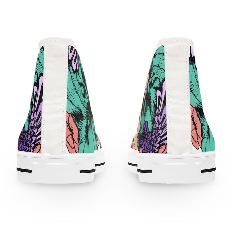 Splendente Abstract Canvas Shoes - Back View with Heel Detail