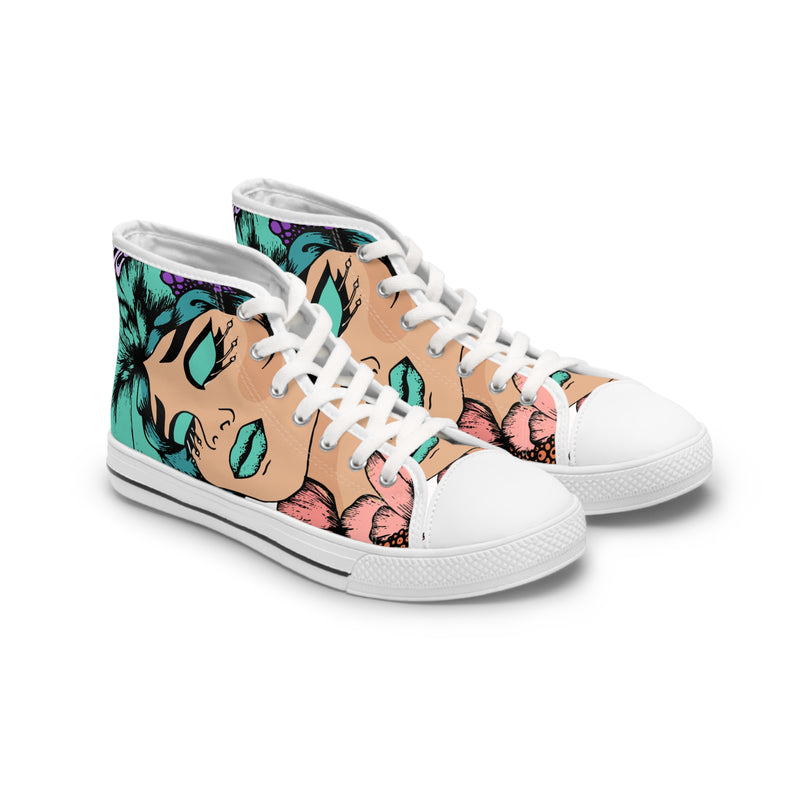 Splendente Abstract Canvas Shoes - Front View with Memory Foam Comfort