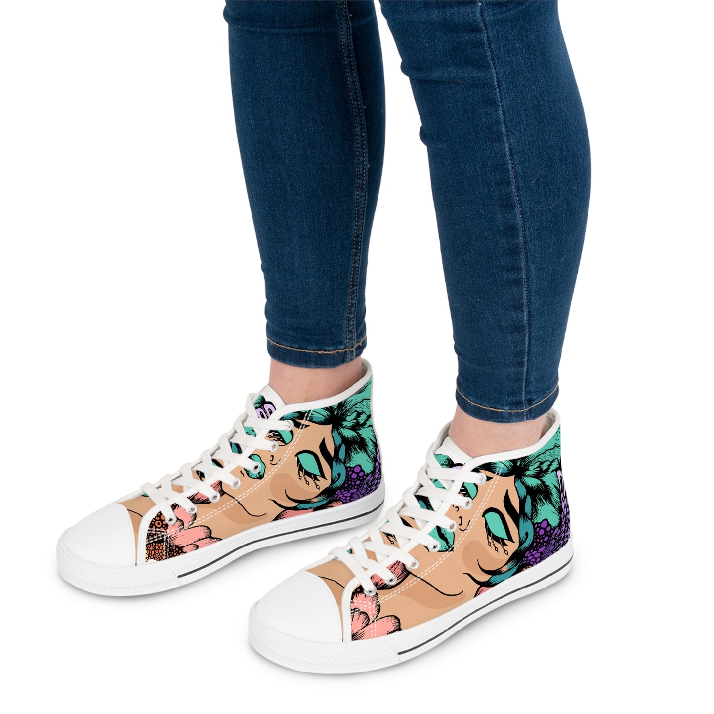 Splendente Abstract Canvas Shoes - Left Side View with Abstract Design